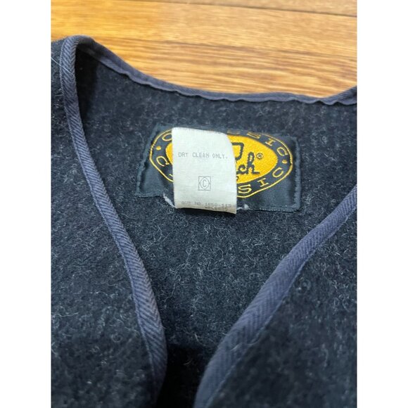 Vintage Woolrich Womens Wool Vest Jacket Zip Up Charcoal Gray 4 Pocket Size 12 - Picture 3 of 4